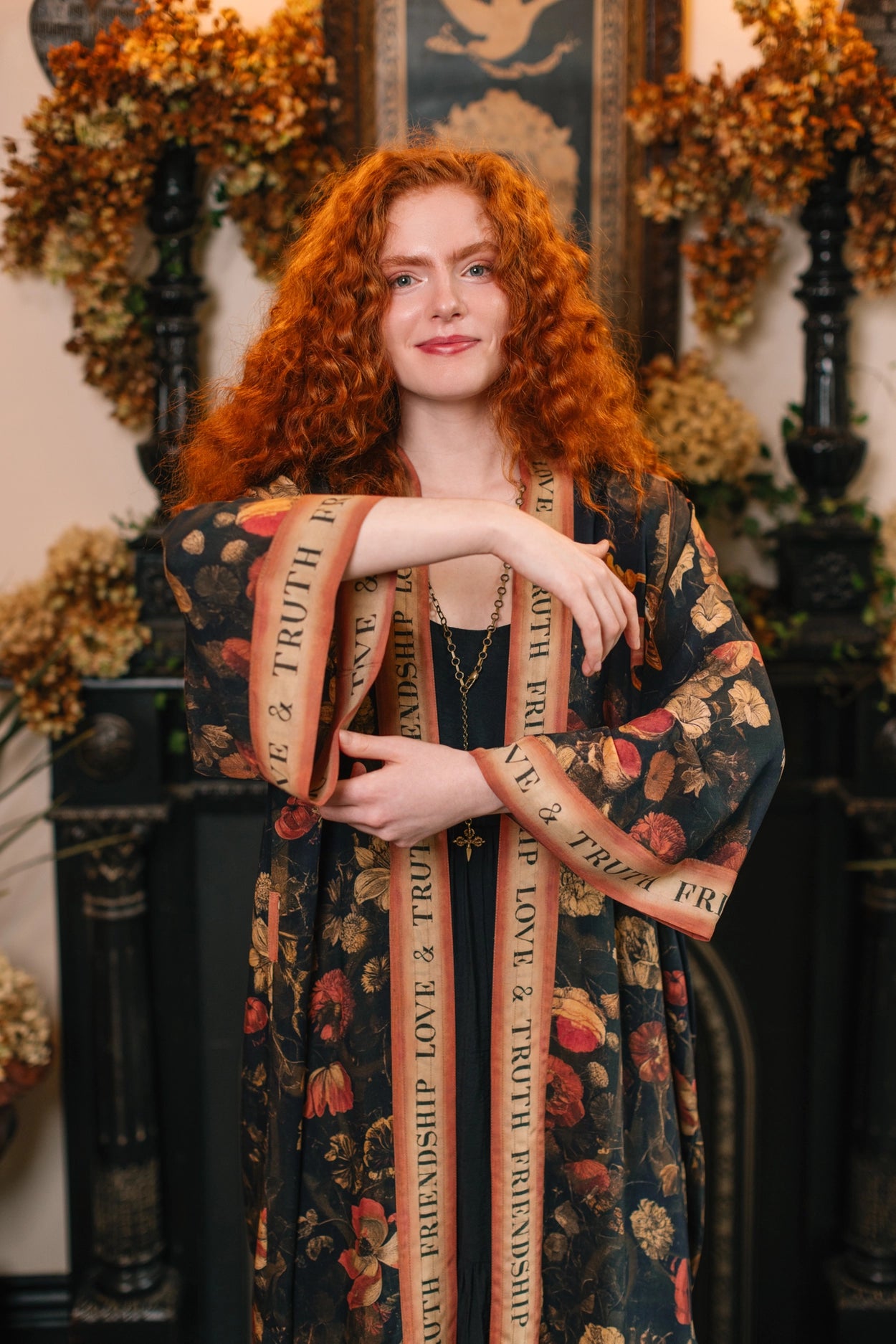 Heart of Gold Opera Duster Kimono Robe w/ Sacred Heart Pre-Order Ships In September