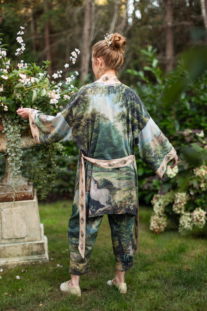 The Mythmaker Matinée Duster Kimono w/ Landscape & Unicorn Pre-Order Ship March 2026