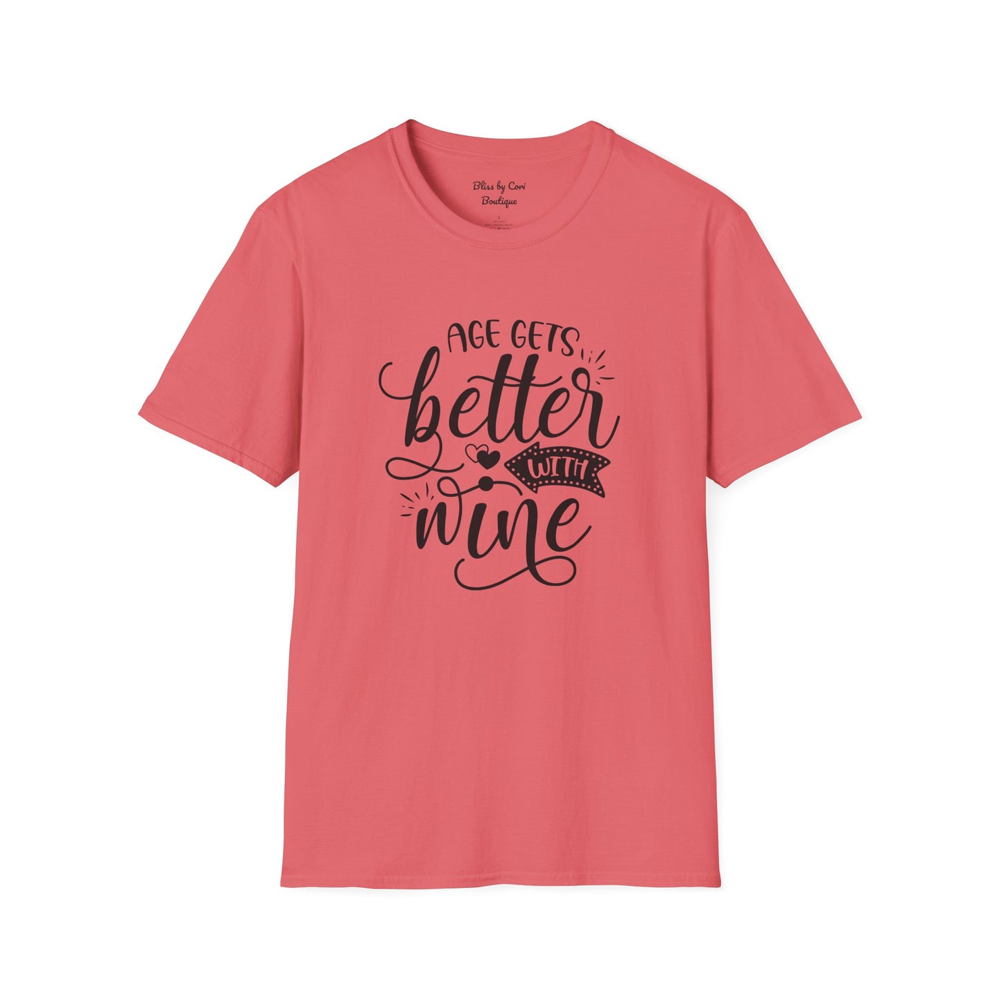 Age gets Better With Wine Softstyle T-Shirt Available In 14 Colors