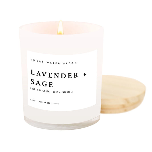 Lavender Sage 11 oz Soy Candle - Home Decor & Gifts