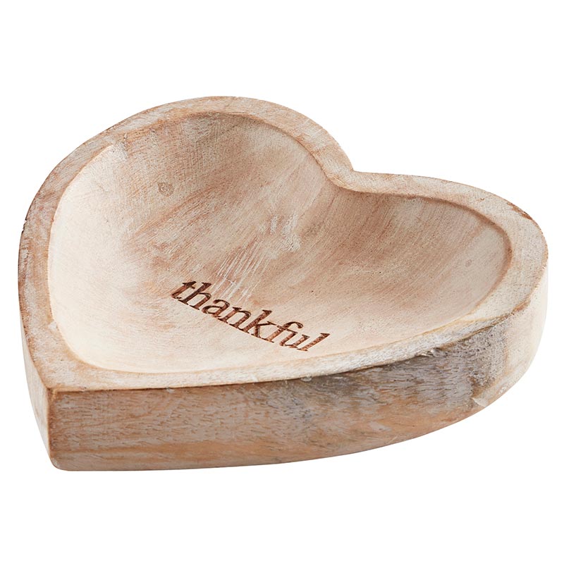 Wood Heart Dish - Thankful