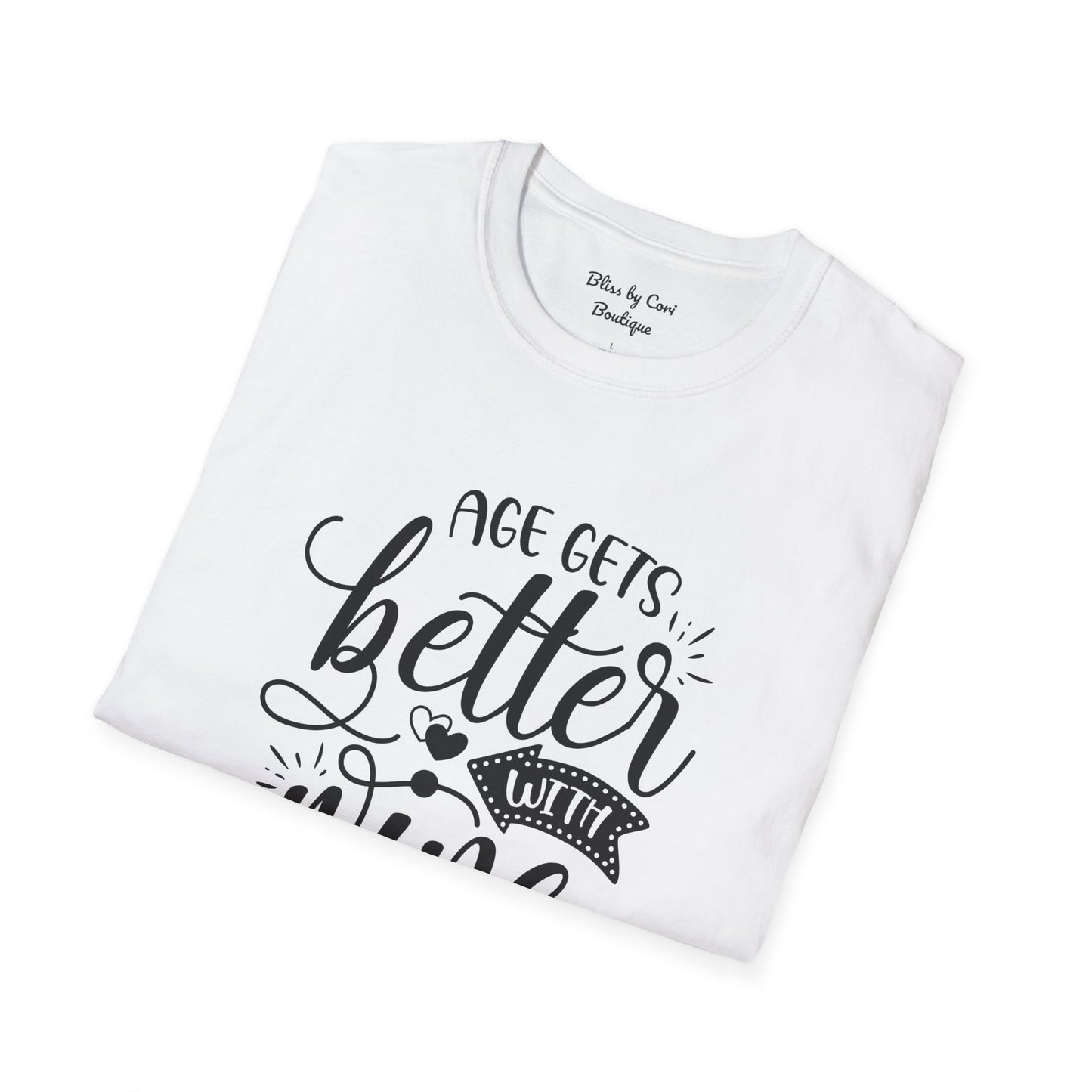 Age gets Better With Wine Softstyle T-Shirt Available In 14 Colors