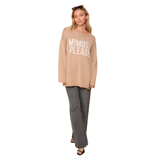 Mimosa Please Round Neck Oversized Sweater