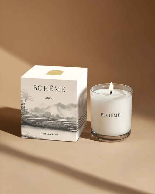 Boħeme Fragrance Collection - Ubud Candle - Bamboo, Coconut & Sandalwood