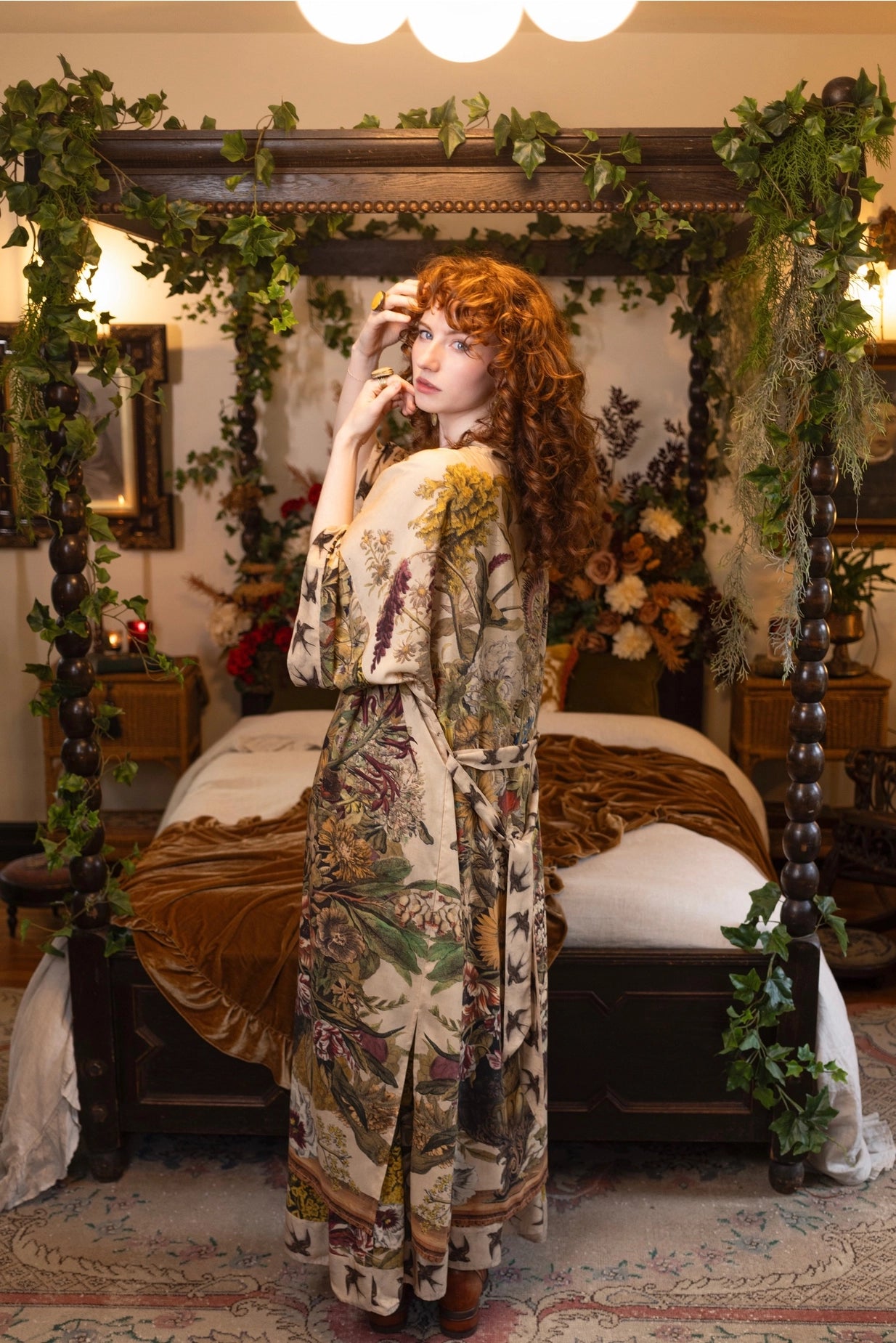 Golden Hour Opera Duster Kimono Robe w/ Floral Print - Pre-Order - Ships August 2026
