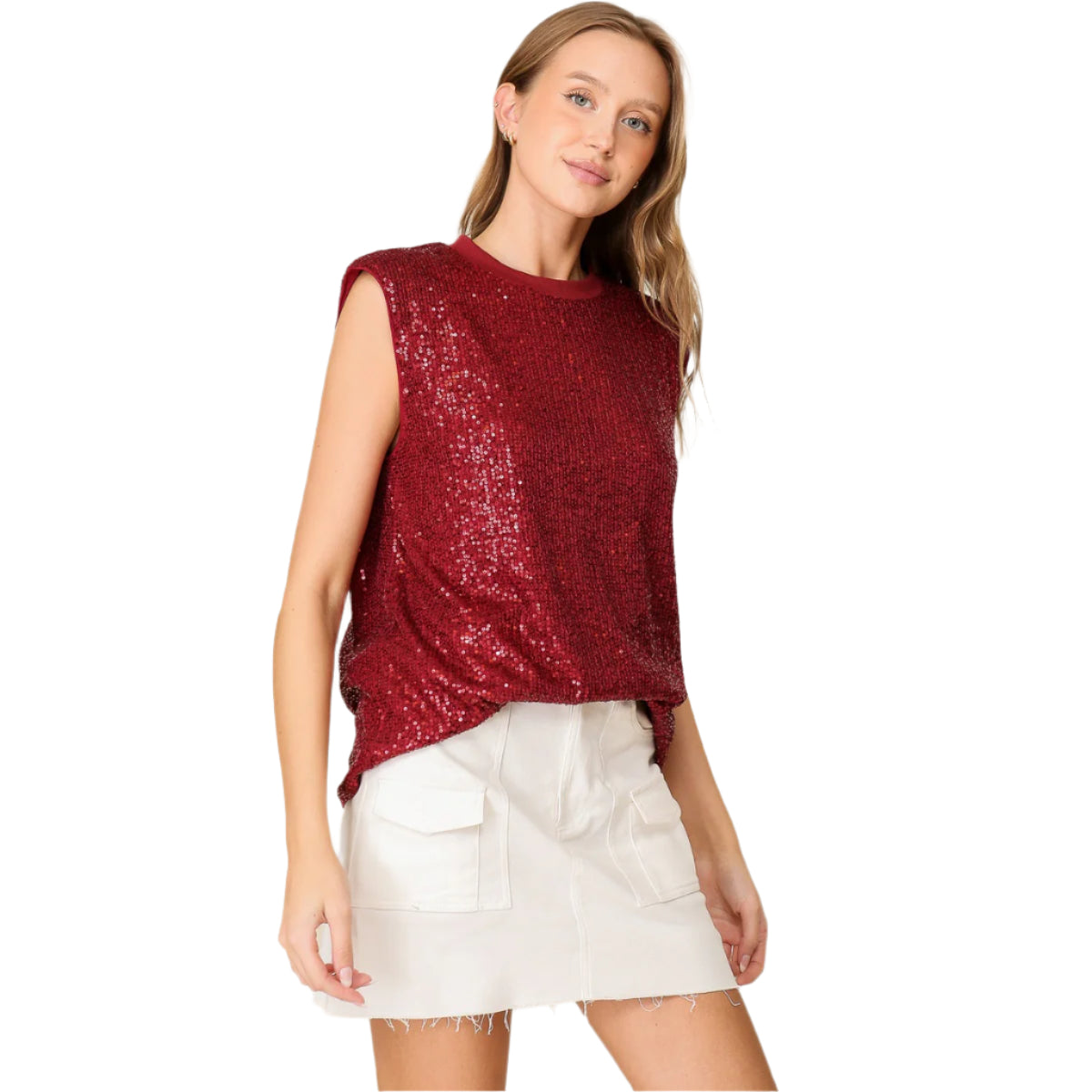 Red Sequins Top