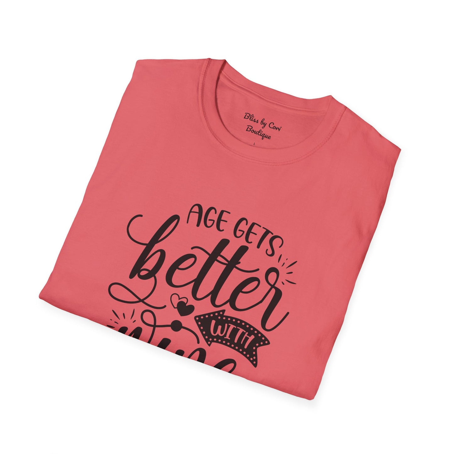 Age gets Better With Wine Softstyle T-Shirt Available In 14 Colors