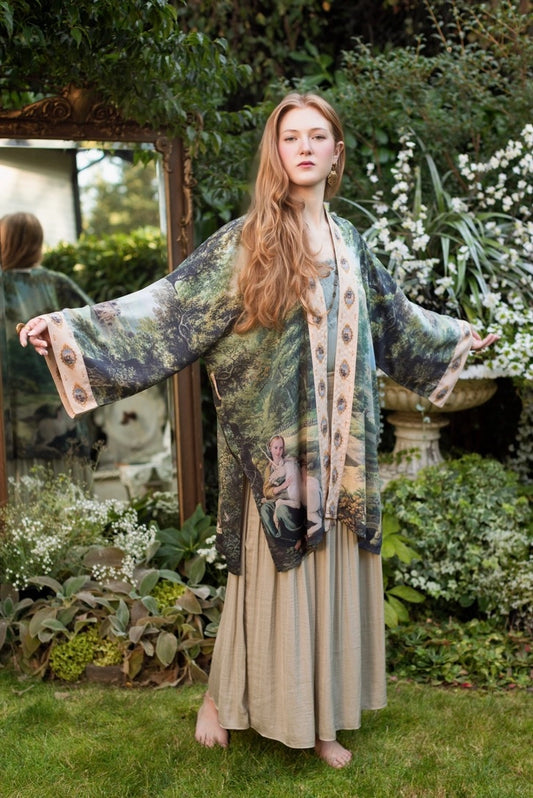 The Mythmaker Matinée Duster Kimono w/ Landscape & Unicorn Pre-Order Ship March 2026
