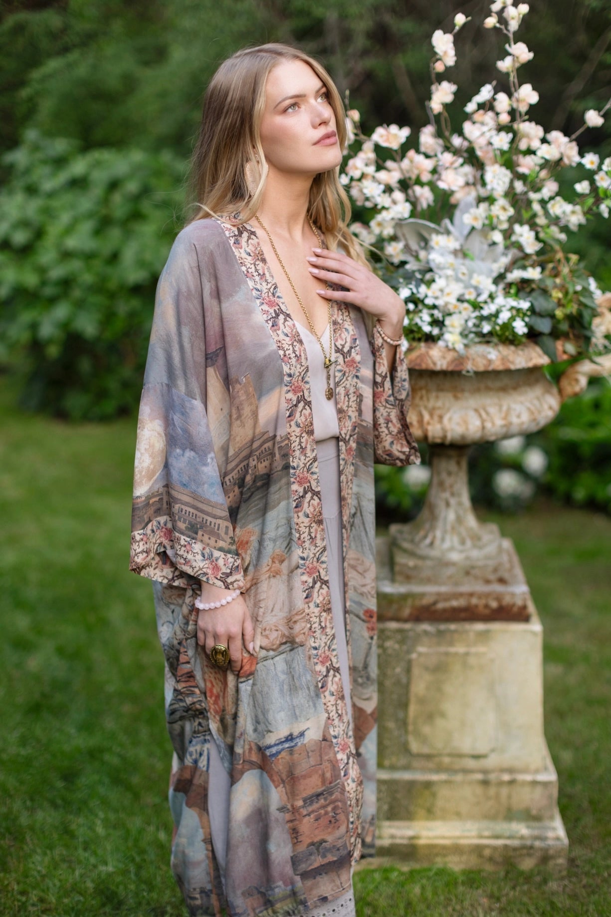 Imaginarium Bohemian Long Duster Bamboo Kimono Robe with Moon Pre-Order - Ships February 2025