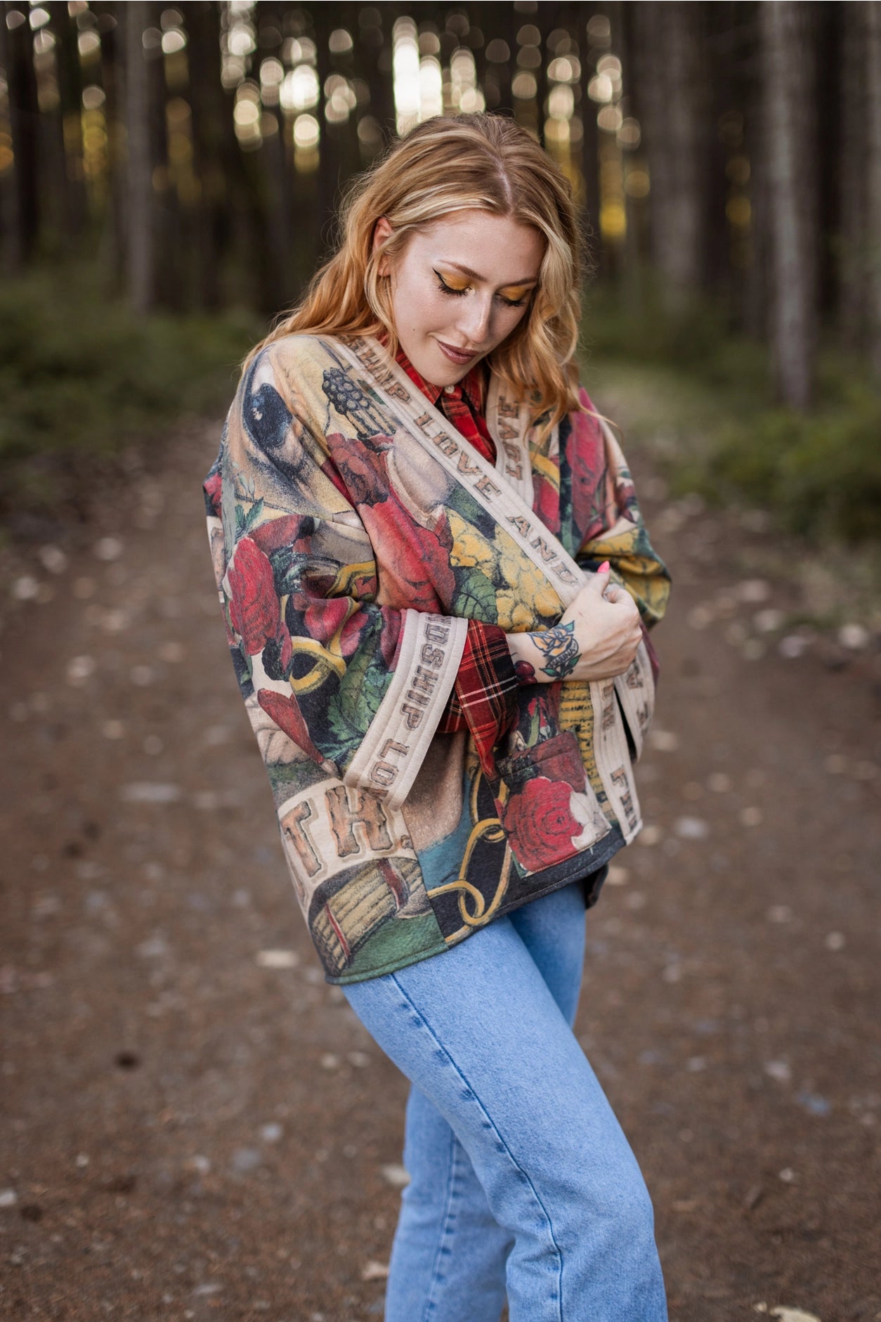 Friendship Love & Truth Fleece Cottage Cardigan Jacket