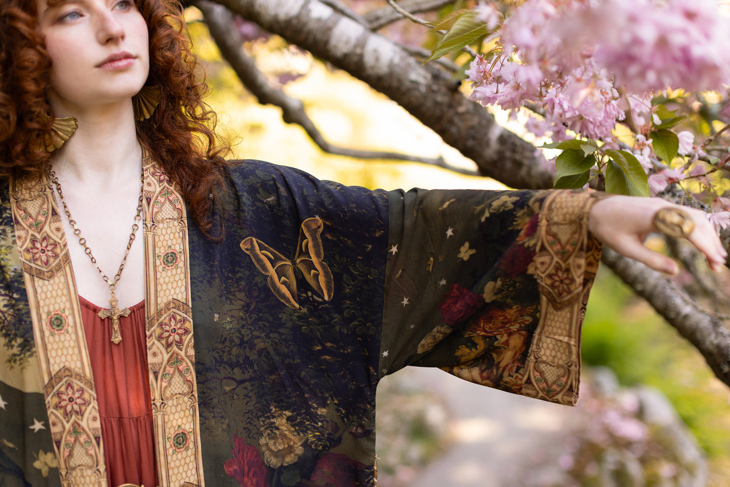The Messenger Opera Duster Robe w/ Joan of Arc & Florals - Pre-Order Ships In September