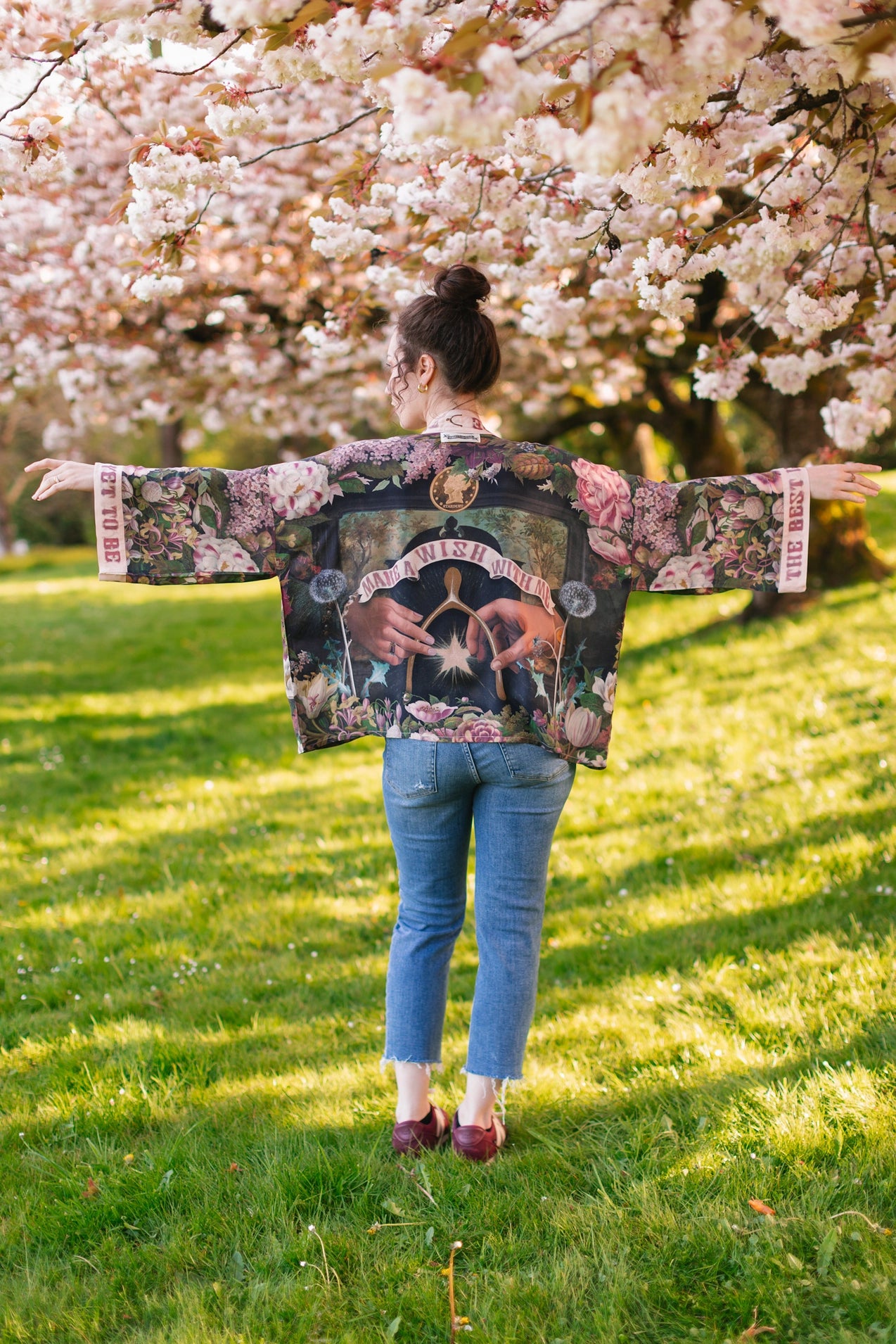 Make A Wish Floral Cropped Bamboo Kimono w/ Good Luck Charms Pre-Order Ships February 2025