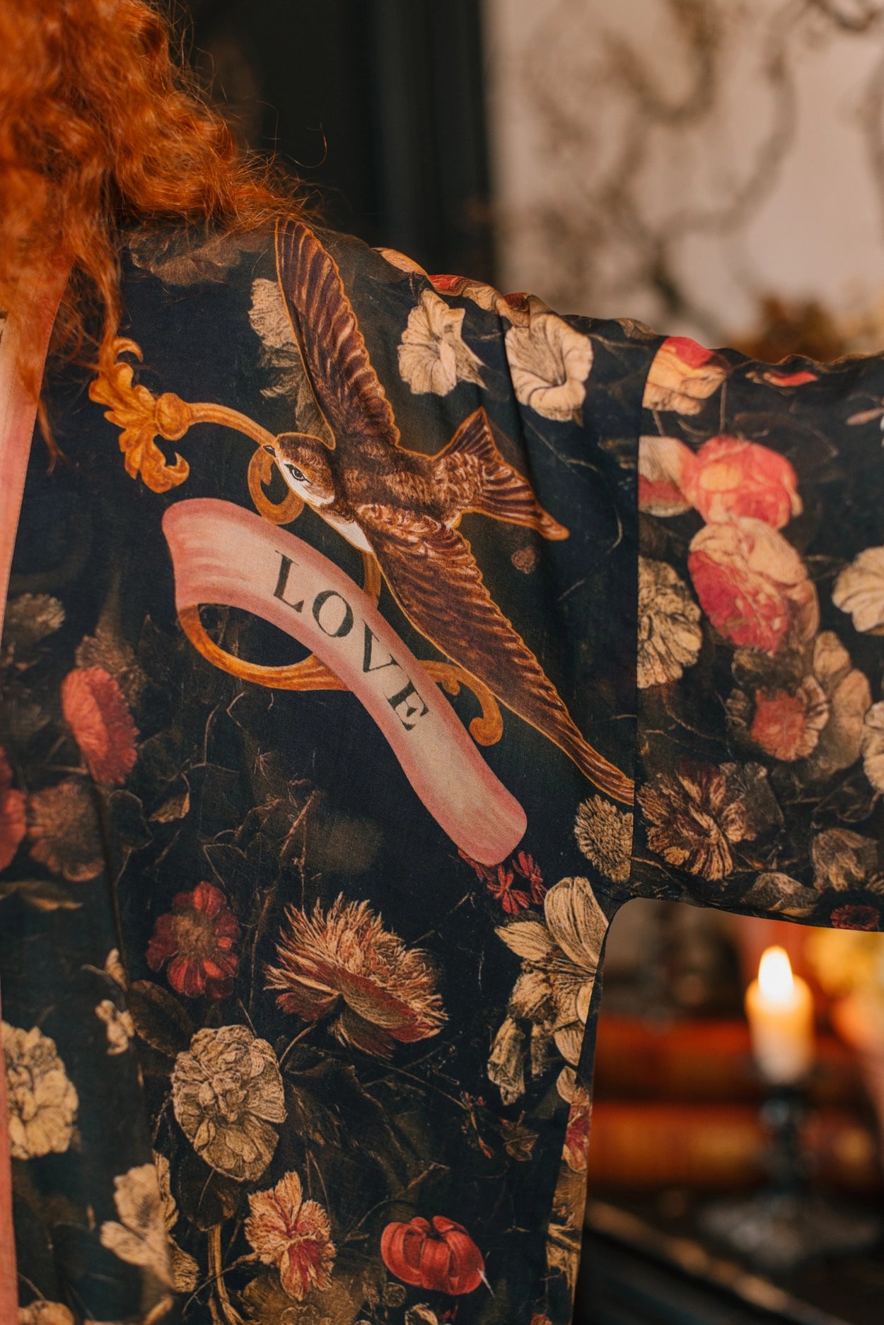 Heart of Gold Pixie Duster Crop Kimono w/ Sacred Heart Pre-Order Ships In September