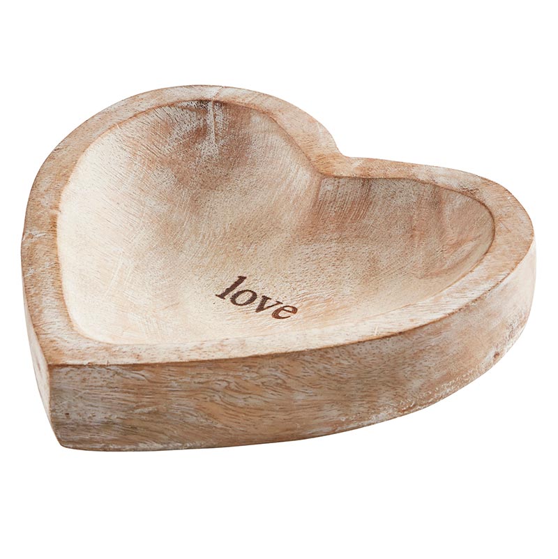 Wood Heart Dish - Love