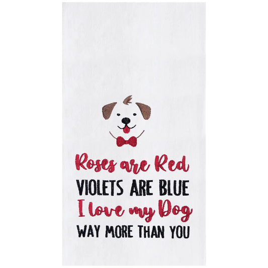 Valentine's Day I Love My Dog Kitchen Towel