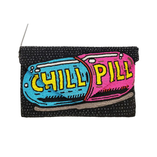 Beaded Chill Pill Party Pop Art Clutch