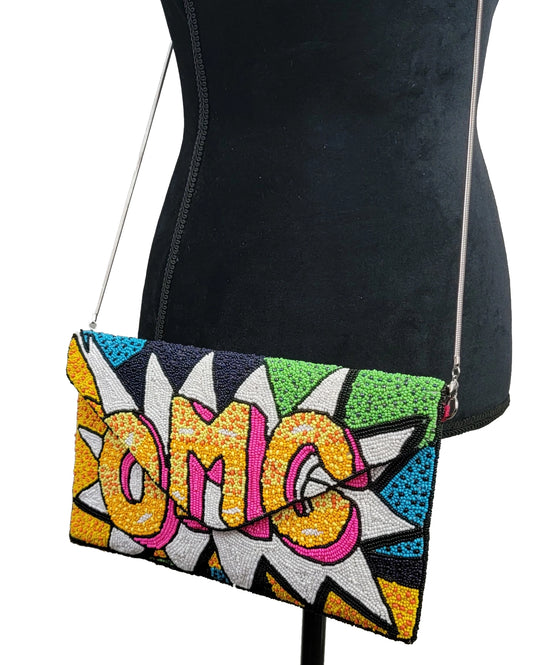 Beaded OMG Party Pop Art Clutch