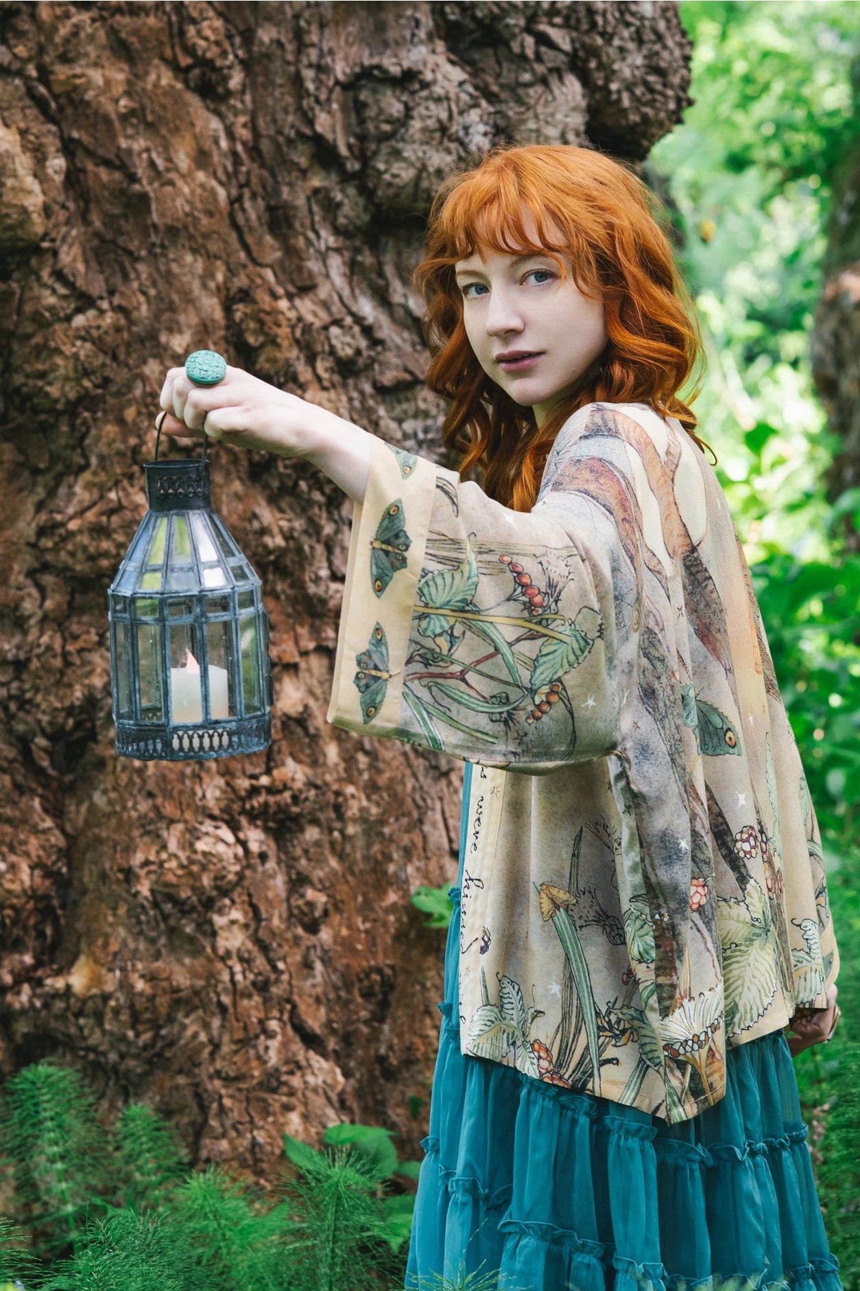 Lovelight Pixie Cropped Kimono w/ Woodland Swallow & Stars Pre-Order - Ships Late October 2025