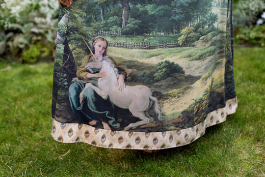 The Mythmaker Bohéme Maxi Slip Dress w/ Landscape & Unicorn Pre-Order Ship March 2026