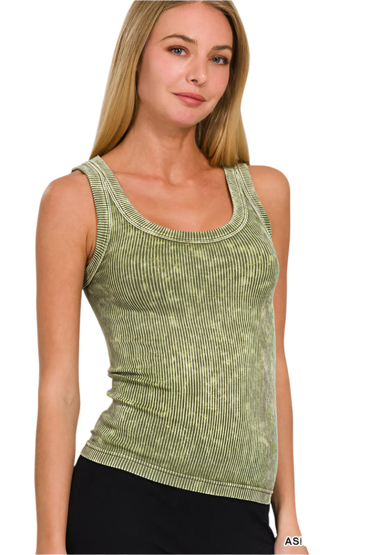 Acid Mineral Washed Ribbed Tank