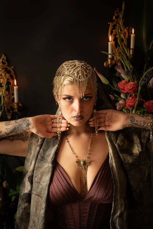 Temple Of Venus Tassel Earrings: Peacock