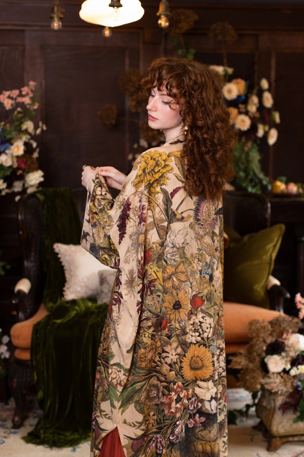 Golden Hour Opera Duster Kimono Robe w/ Floral Print - Pre-Order - Ships August 2026