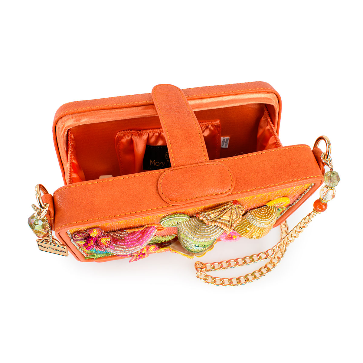 Mary Frances - Relax and Rewind Beaded Flower and Cocktails Handbag