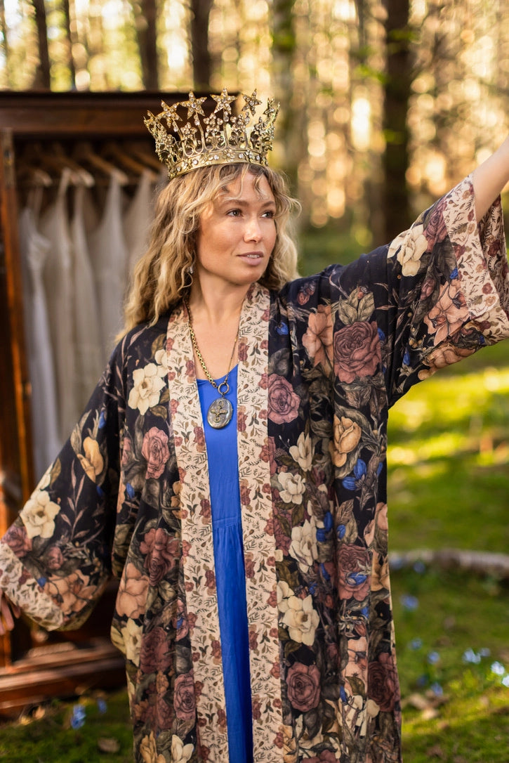 Lionheart Opera Duster w/ Botanicals & Narnia Inspired Print - Pre Order - Ships in March 2026