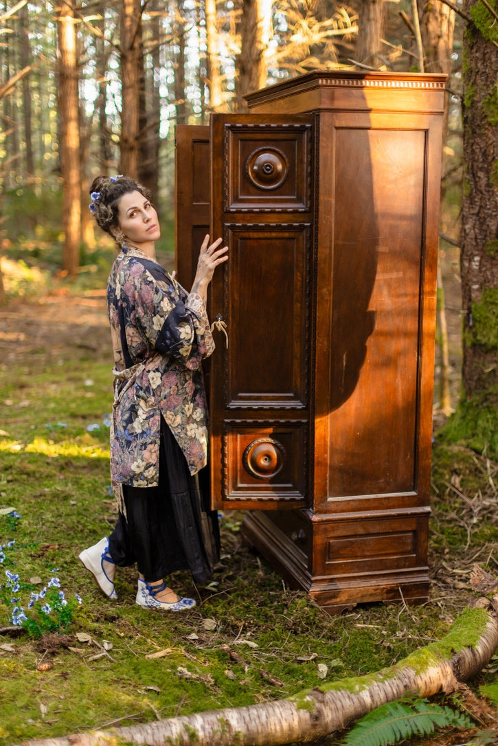 Lionheart Matinée Duster w/ Florals & Narnia Inspired Print - Pre Order - Ships in March 2026
