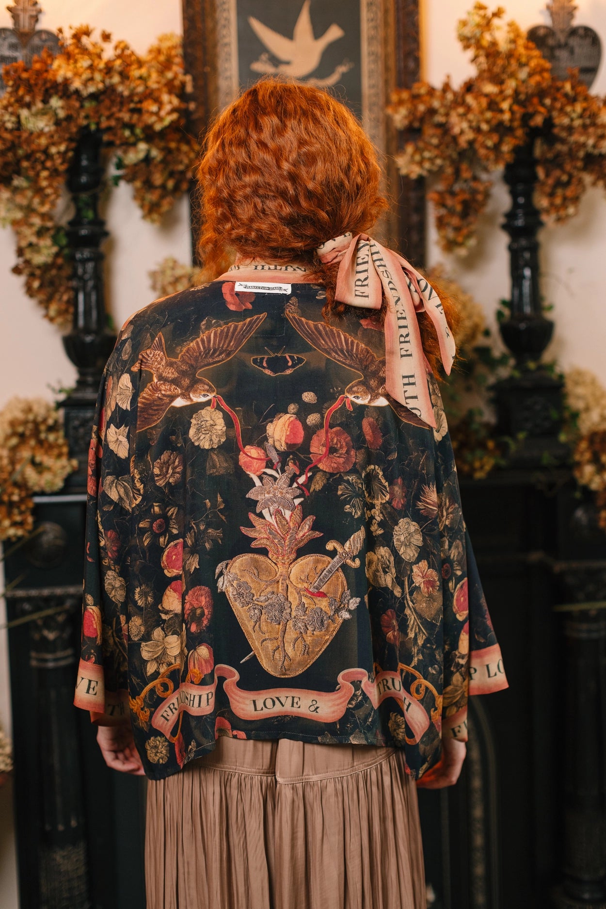 Heart of Gold Pixie Duster Crop Kimono w/ Sacred Heart Pre-Order Ships In September