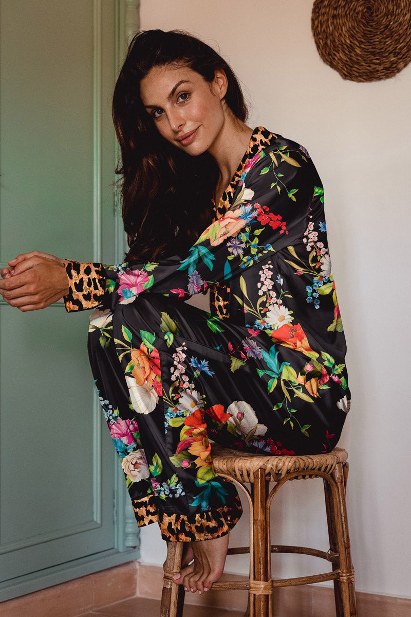 Averie Luxury Japanese Silk Pajama Two Piece Set - Sara