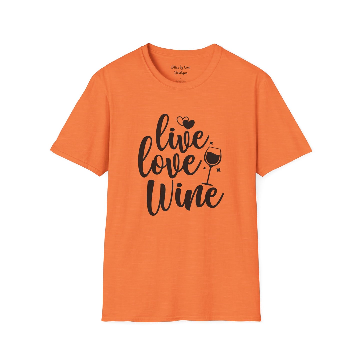 Live Love Wine Softstyle T-Shirt Available In 14 Colors