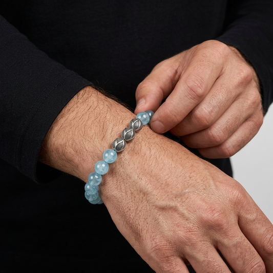 Aquamarine Beaded Gemstone Bracelet