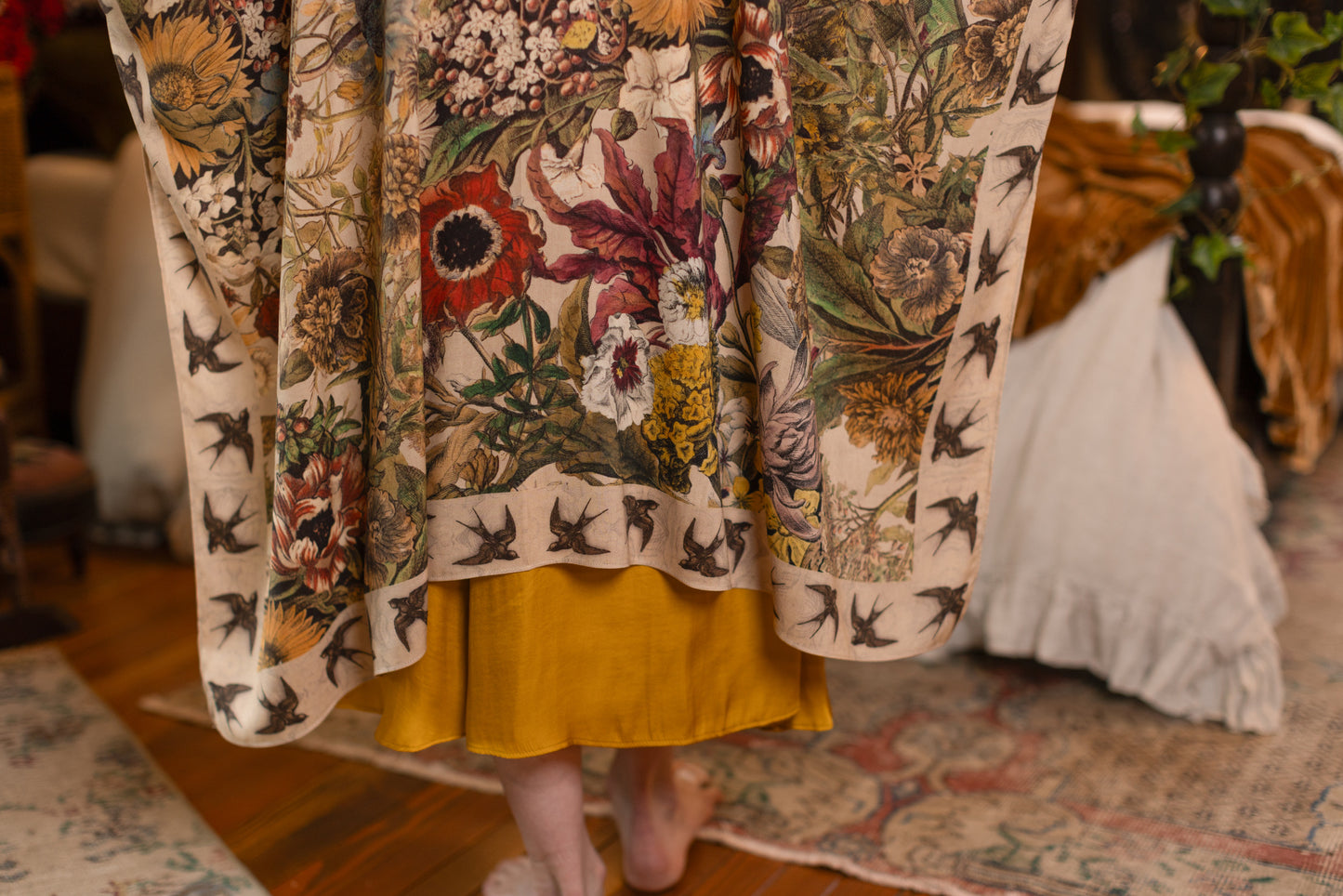 Golden Hour Goddess Duster Kimono w/ Floral Print - Pre-Order - Ships August 2026