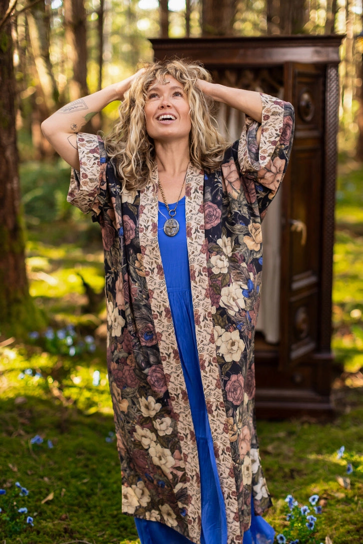 Lionheart Opera Duster w/ Botanicals & Narnia Inspired Print - Pre Order - Ships in March 2026