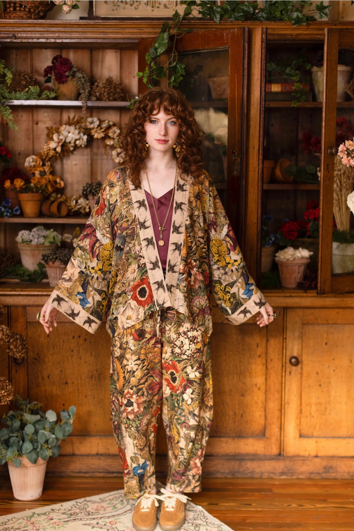 Golden Hour Pixie Duster Crop Kimono w/ Floral Print Pre-Order - Ships August 2026