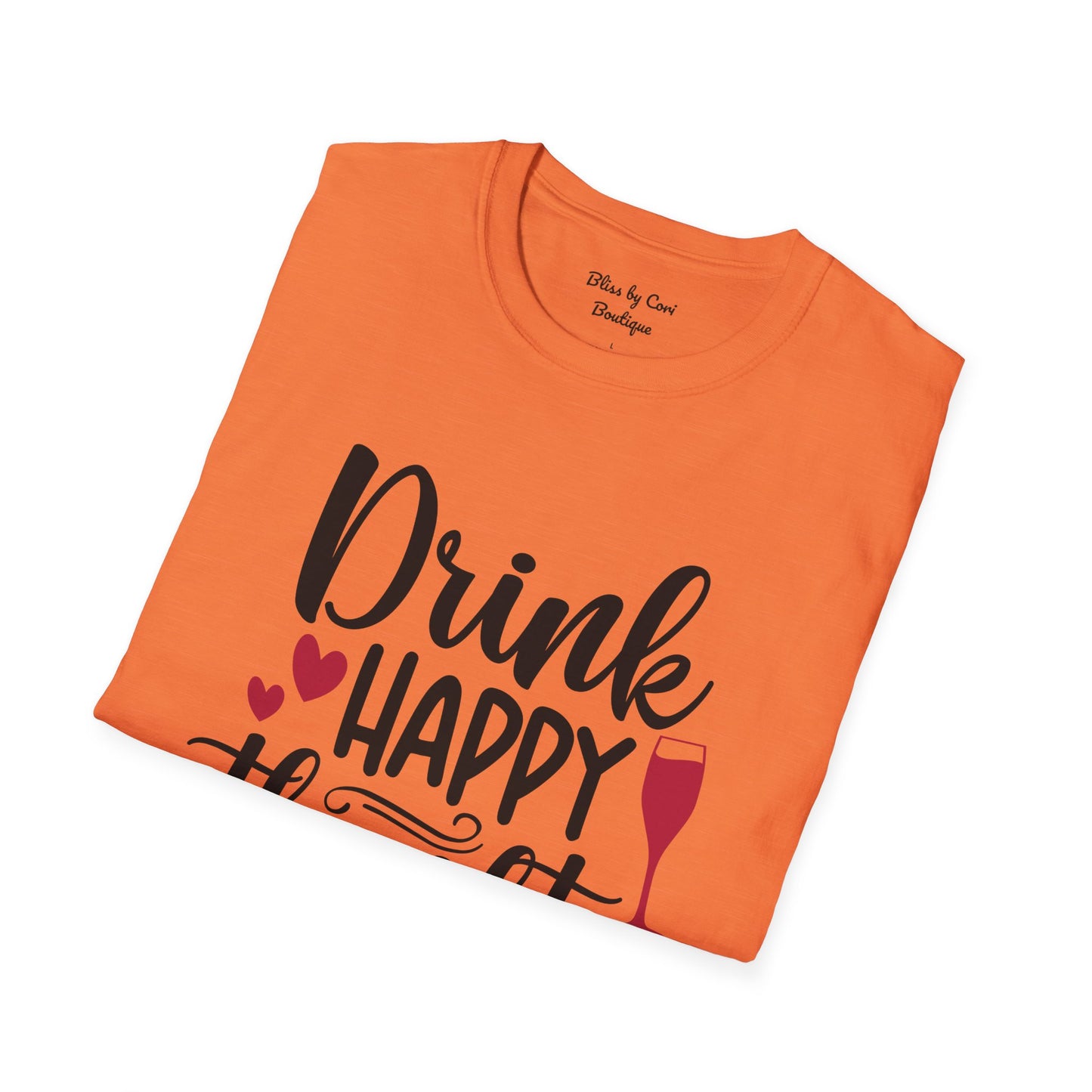 Drink Happy Thoughts Softstyle T-Shirt Available In 14 Colors