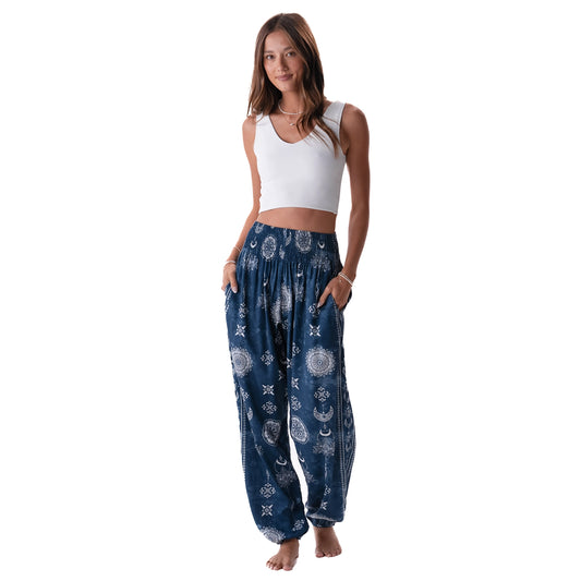 Nova Blue Lotus Moon Harem Pants