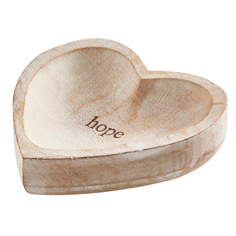 Wood Heart Dish - Hope