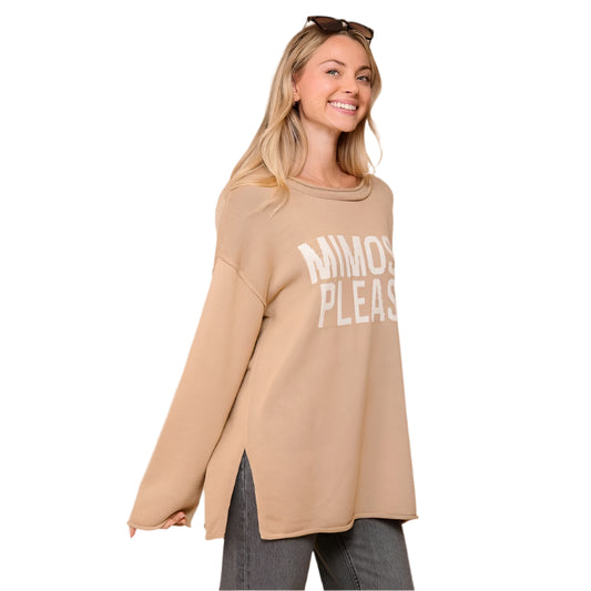 Mimosa Please Round Neck Oversized Sweater