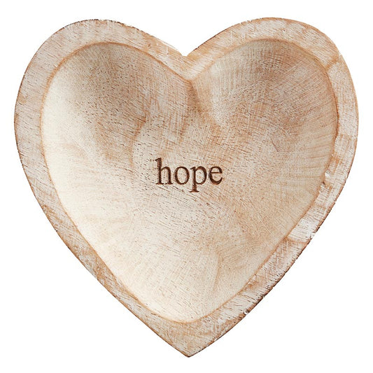 Wood Heart Dish - Hope