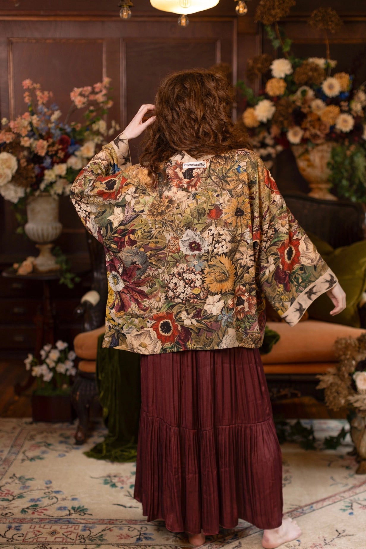 Golden Hour Pixie Duster Crop Kimono w/ Floral Print Pre-Order - Ships August 2026