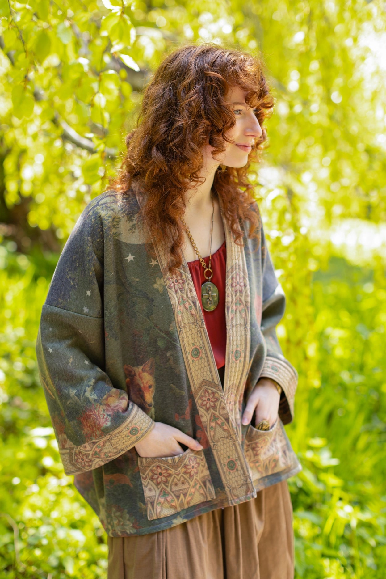 The Messenger Fleece Cottage Cardigan Jacket w/ Joan of Arc - Pre-Order Ships In September