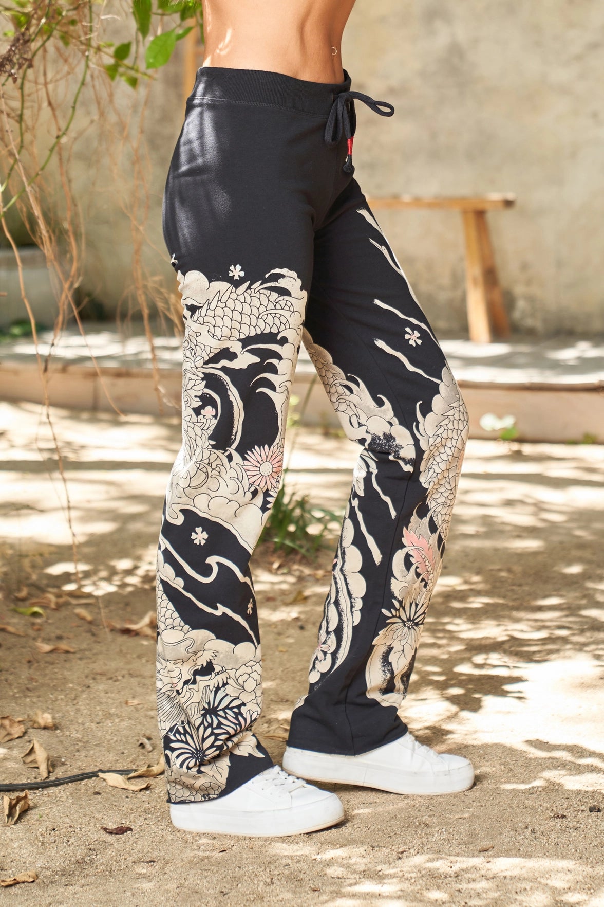 Paparazzi by Biz - Stretch Fit Dragon Print Lounge Pant with Raw Hem