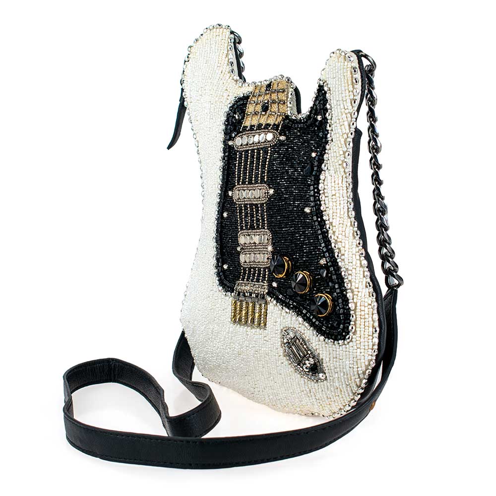Mary Frances - Fend For Yourself Beaded Guitar Crossbody Handbag