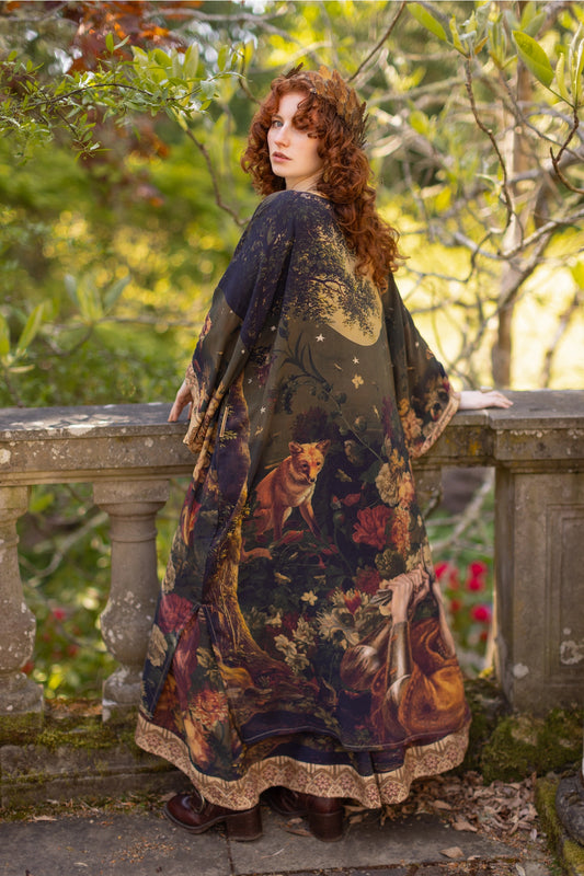 The Messenger Opera Duster Robe w/ Joan of Arc & Florals - Pre-Order Ships In September