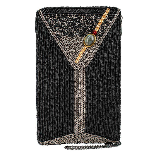 Mary Frances - Make It Dirty Beaded Martini Glass Crossbody Phone Bag