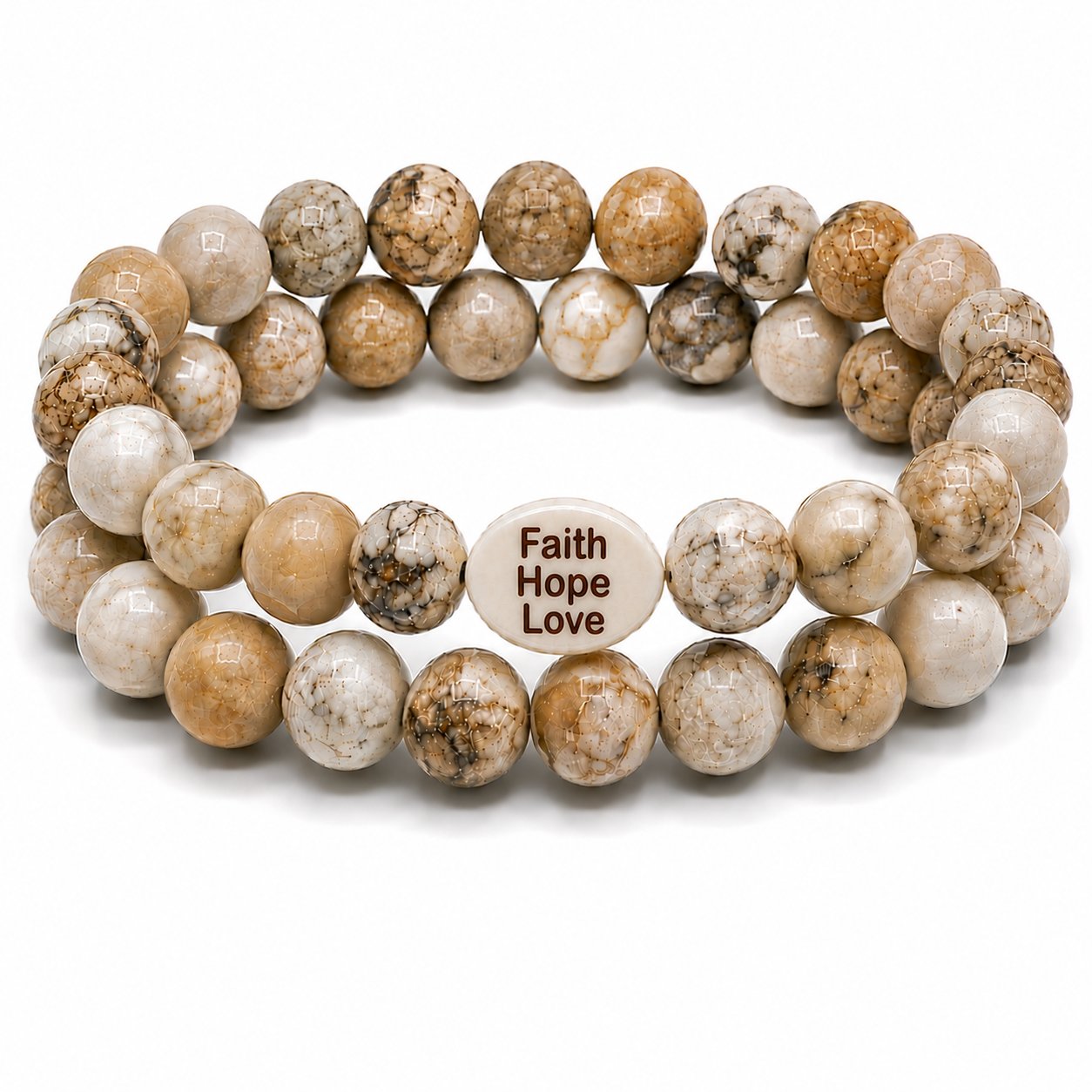 Faith, Hope, Love Gemstone Bracelet Set
