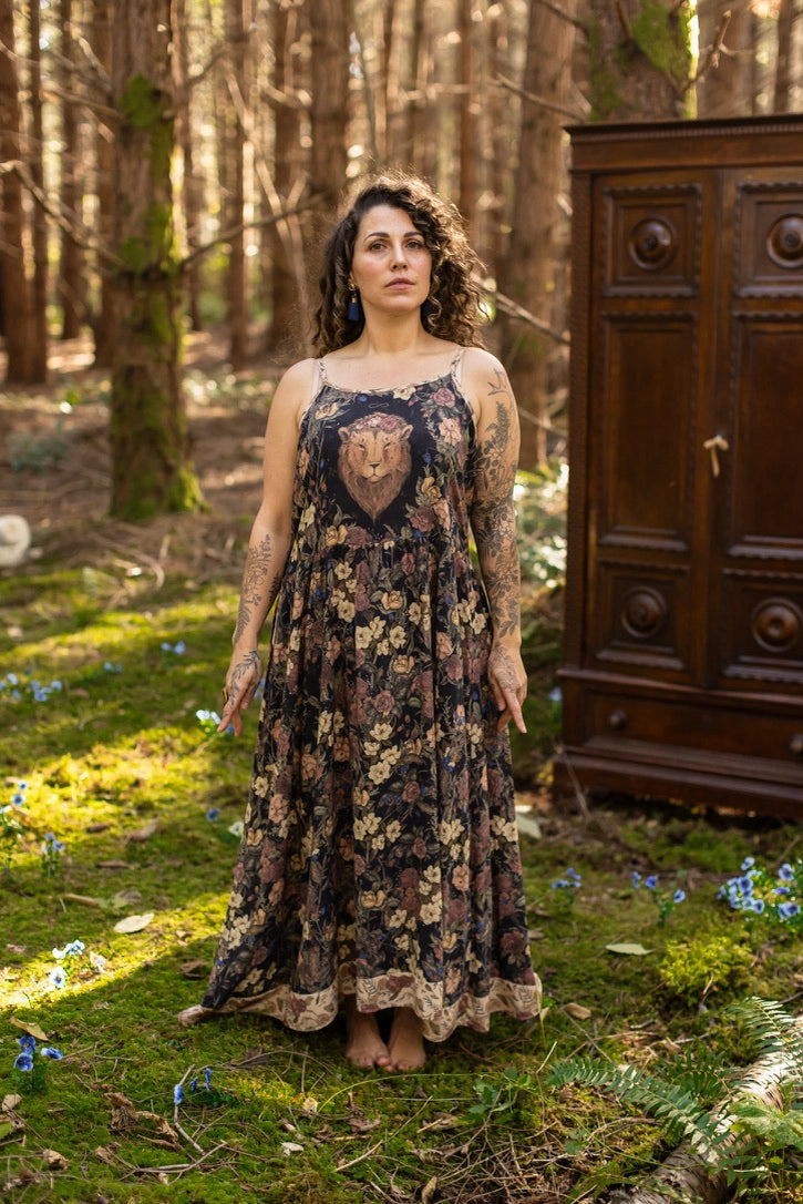Lionheart Bohéme Slip Dress w/ Botanicals & Narnia Print Pre-Order Ships March 2026