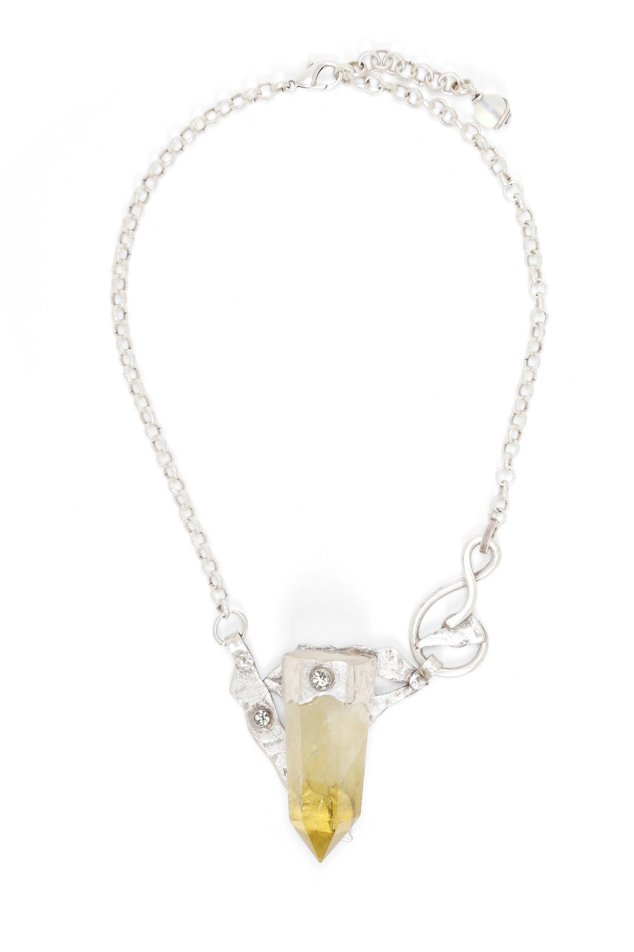 Handmade Yellow Crystal Quartz Boho Statement Necklace